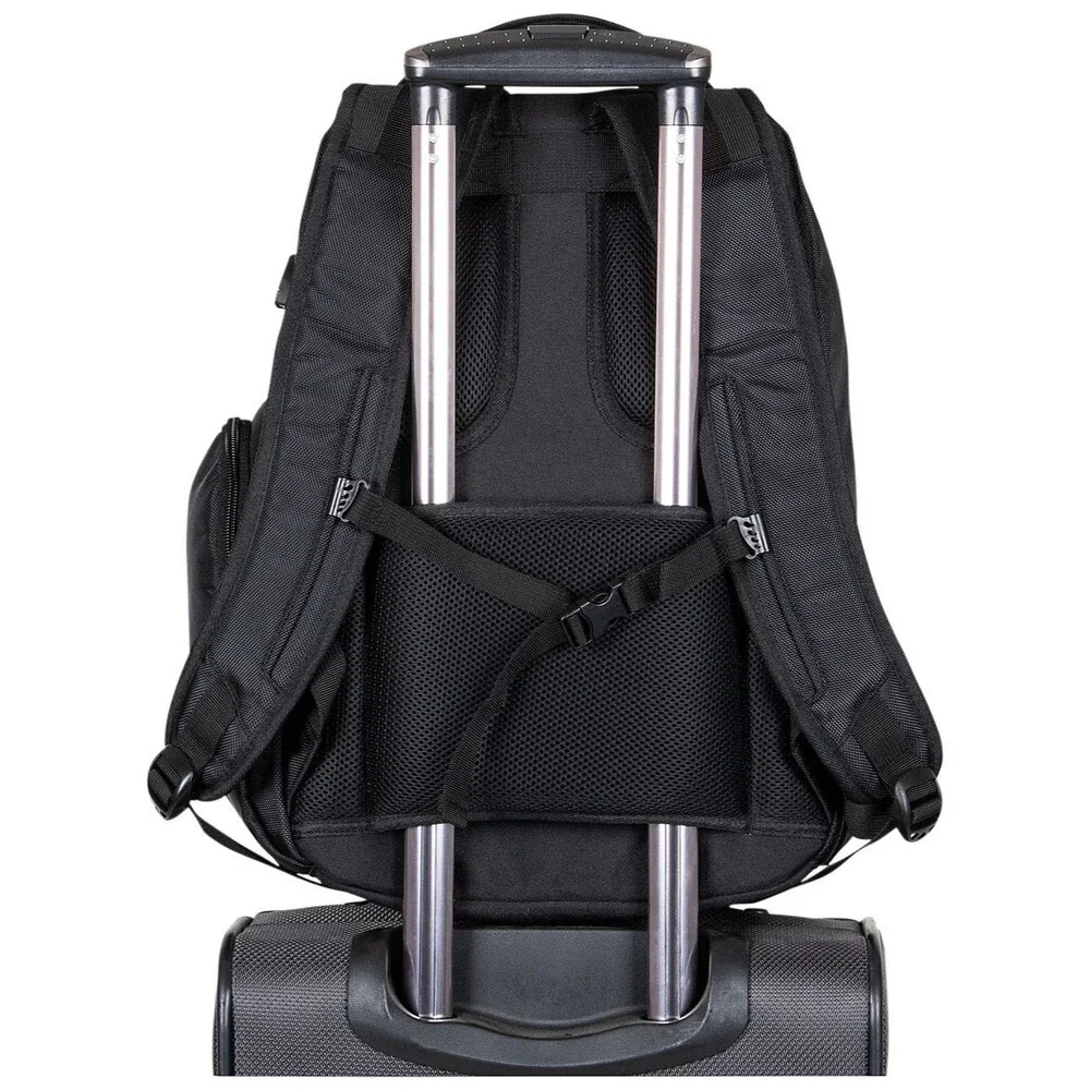 Kenneth Cole Reaction Black Backpack with Red Accents, travel bag